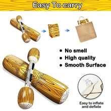 Foldable Swimming Pool Party Wooden Texture Swimming Ring, Adult Canoe Game Wooden Raft Floating, Thick Inflatable Swim Floats, Beach Essentials, Beach Accessories, Pool Inflatable, Pool Float - Multicolor - View 3