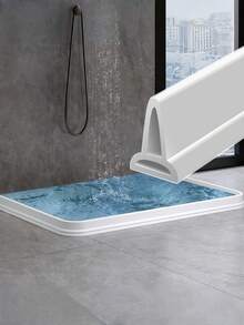 1 Roll Silicone Water Stopper For Shower - Easy Install Dry And Wet Separation Barrier, No Power Needed, White Flood Guard For Bathroom Bathroom Accessories Bathroom Tools