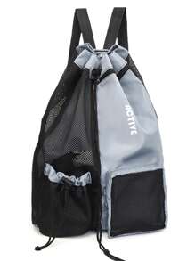 Mochila de red con cordón para nadar con compartimentos secos y húmedos, para playa, gimnasio y equipo de ejercicio, bolsa de deporte de verano para natación, yoga
