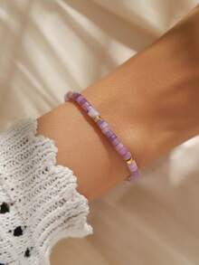 1 件不对称串珠手链，多色树脂材质，时尚复古节日手链，适合女士 - 手鍊 - 查看 20