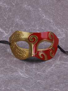 1pc Halloween Mask, Prince Baron Masquerade Mask, Antique Greek Roman Warrior Embossed Flat Mask, Exquisitely Carved, Easy To Wear