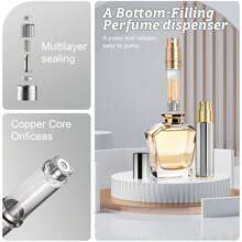 Squway 1PCS 10ml Travel Perfume Atomizer Refillable, Bottom-Filling, Portable Fragrances Cologne Spray Bottle Empty, 0.34oz Travel Sprayer Perfume For Women, Men, Gift (Gold)