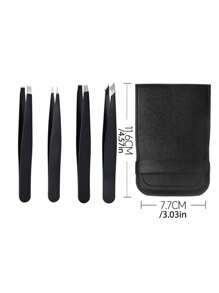 Black Eyebrow Tweezers Set, Letters A-Z Are Precision Stainless Steel Eyebrow Tweezers. They Are Crucial For Daily Beauty, Suitable For Eyebrow, Facial Hair, Hair Cutting, And Internal Hair Removal, Including Storage Bags, Suitable For Both Men And Women. They Are Also Sophisticated Hair Removal Devices, Diagonal Eyebrow Clips, And Makeup Removal Tools
