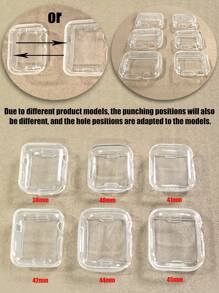 Estuche transparente de protección completa TPU para reloj y protector de pantalla, compatible con Apple Watch Series 7 (38mm/40mm/41mm/42mm/44mm/45mm) - paquete de 2 piezas