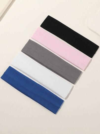 Women Bandana 5pcs Women Colorful Sport Headbands, Fashionable Stretchy Sweatbands For Daily Skincare, Washing Face, Accessories Fashion Hair Accessories Classic Hair Bands, Hairband Fall Winter For Vacation Outfits Woman Elegant Scarf