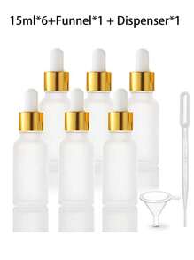 1Pc Travel-Friendly Frosted Glass Dropper Vials For Essential Oils, Aromatherapy, Perfume, And Cosmetics - 15ml/30ml/50ml Sizes With Glass Eye Dropper - Convenient Sample Container For Liquid Products, Living Room Home Bedroom Bathroom House Decor, Travel Stuff, Wedding, Party, Birthday, Gifts For Men Mom Dad Friends, New Years, Accessories, Funny Gift