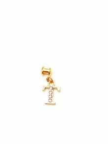 1pc Diamond Encrusted 26 English Letter Charm, Suitable For Silicone Watch Band Decoration