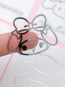 Sanrio 3 piezas Pegatinas de metal con diseño de Sanrio Hello Kitty y su amigo Cinrollroll My Melody, para niñas, dibujos animados, pegatinas de rollo de plástico plateado, pegatina de dibujos lindos, material transparente impermeable de PET, una variedad de patrones, adecuado para manualidades - decoración de cuentas y decoración para regalos. , regalos de vuelta a la escuela