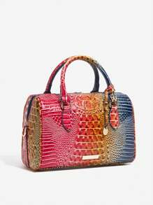 Luxusmarken Tasche 2025 Neue Damenhandtasche mit großer Kapazität, zweifarbiger Krokodil Textur Schultertasche, Nischen Design Reisekissen Umhängetasche, Stil und Muttertasche