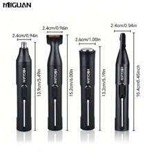 Kit profesional de aseo 4-en-1, recargable por USB, cortadora de vello de nariz y orejas, afeitadora de barba y cejas, herramientas de cuidado personal para hombres, capacidad de batería de 500mAh