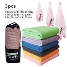 Set di 3 asciugamani da spiaggia in fibra ultrasottile con tasche con cordoncino, asciugamani da viaggio compatti e morbidi, asciugamani leggeri adatti a viaggi e campeggio, piscine, spiagge, escursionismo e palestre - Ritorno a scuola