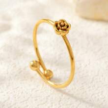 Juego de anillos con baño de oro al estilo francés para mujer, set único de anillos de circonita sintética con diseños de corazón, luna y delfín, anillos ligeros y de lujo, anillos de acero inoxidable sencillos pero elegantes, regalos para fiestas y cumpleaños, parejas