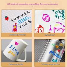 12 支 3D 果冻笔，创意绘图笔，用于手写字体、DIY 日记本、涂鸦、学生荧光笔（部分配件颜色随机选择）学校用品，返校