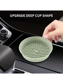 2pcs Silicone Anti-Slip Car Cup Holders - Universal Fit For Dashboard & Console, No-Spill Coasters With Grip Base, Auto Interior Accessories Decor - Multicolor - View 2