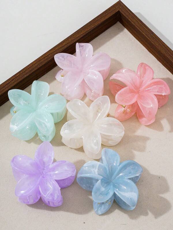 1 pezzo / 6 pezzi Misto di fermagli per capelli a forma di margherita dai colori chiari, accessori per capelli eleganti e casual di stile crema, adatti per l'uso quotidiano e in ufficio, fermagli per capelli, mollette, morsetti, fermagli e fermatrecce