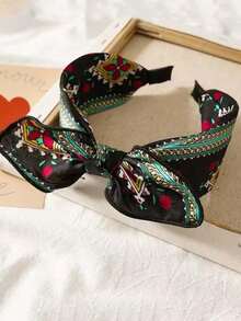 Diadema con lazo estilo europeo y americano para mujeres, turbante retro ancho con orejas de conejo, accesorios para el cabello, aro para el cabello, tocado