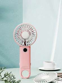 500mAh Lithium Battery, USB Charging, Handheld Fan, Portable Fan, Digital Display Folding Fan, Mountain Climbing Buckle - Multicolor - View 1