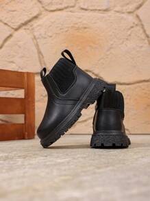 Fashion Children Short Boots, Toddler Shoes Flat Side Zipper, New Spring/Autumn Leather Upper Soft Bottom Boys Boots, Girls Boots, Baby Boots