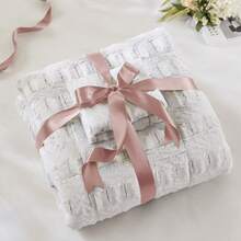 2/3 Pieces Soft Plush Gia Long Faux Fur Design Comforter Set, Mid Century, Modern All Season Down Alternative Bedding Set With Matching Sham, Christmas Thanks Giving Gifts - Xám/Trắng - Xem 8