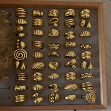 Set de 9 anillos metálicos geométricos aleatorios, joyería para mujer - Dorado - Ver 2