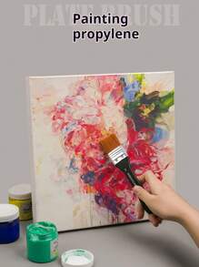 Pennelli in nylon con setole larghe e manico in legno per pittura ad acrilico, olio e acquerello, articoli di cancelleria per l'arte, per il ritorno a scuola