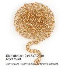 1m/5m Roll Of Thick Twisted Aluminum Chain, Gold Plated Metal Crafted Chain Coil, Used For Jewelry Making Necklaces Bracelets DIY Craft Jewelry Making Supplies - Multicolor - View 11