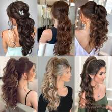 1 pieza Accesorio de pelo con coleta rizada, accesorio decorativo de coleta ondulada bouffant, adecuado para accesorios de moda de uso casual, pasadores de belleza elegantes, pasador de pelo bohemio para vacaciones, para mujer