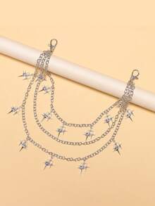 1件男女通用时尚闪亮星星裤链，多层金属腰链，百搭裤链，适合日常佩戴 - 褲鏈 - 查看 4