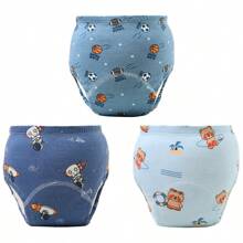 6 piezas de pantalones de entrenamiento para bebé con estampado de animales lindos - Textura suave, adecuado para todas las estaciones, ajuste regular, apto para entrenamiento de ir al baño, diseño de estampado alegre, ajuste cómodo para actividades al aire libre y ropa de dormir para niños y niñas