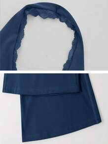 NcmRyu 1 buc salopetă pentru femei la modă sexy cu decolteu în V, dantelă patchwork, fără spate, scobită