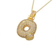 1pc Fashionable Gold Bubble Letter A-Z Necklace, Suitable For Men And Women Daily Wear