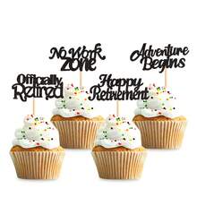 1 Peça Topo de Bolo com Tema de Festa de Aposentadoria com Glitter Dourado "Feliz Aposentadoria", Decorações de Bolo de Aposentadoria, Suprimentos de Festa de Aposentadoria