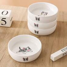 Ceramic Cat Bowl, Large Capacity Pet Bowl For Cat Food, Kitten Bowl, Water Dish, Non-Slip Round Dog Feeder - White - View 9