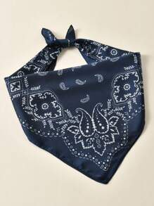 1 pieza Pañuelo de mujer con estampado de anacardo, de material sedoso, pañuelo para la cabeza, pañuelo para el cuello, apto para uso diario