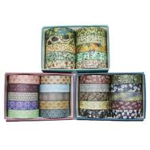 10 rotoli/scatola Nastro adesivo decorativo con animali carini, motivi geometrici, texture semplici, ideale per confezioni regalo, decorazione di album di ritagli e materiale scolastico, adatto per il fai da te e la decorazione. Forniture scolastiche, per il rientro a scuola