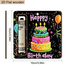 1 pieza/4 piezas Porta-dinero de tarta de cumpleaños "Feliz Cumpleaños", portador de efectivo de deseo, regalo de cumpleaños, decoraciones de fiesta de baby shower, decoraciones de cumpleaños, cumpleañera