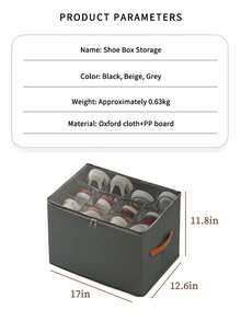 1pc/2pcs Foldable Fabric Storage Box With Lid, Dust-Proof Shoe Storage Container, Multi-Functional Compartment Organizer Box - Multicolor - View 8