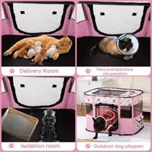 Pet Cat Playpen,Cat Cages Indoor Collapsible Dog Crates Tent Kennel Playpen For Dogs Cat And Rabbit Travel Dog Playpen Indoor & Outdoor (Small(27.6" L X 21.7" W X 17.7" H), Pink)