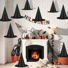1PC Halloween Decoration Black Witch Hat, Loose Hanging Witch Hat, Suitable For Decorating Holiday Party Supplies In Front Porch Courtyard Indoor And Outdoor Witch Hats