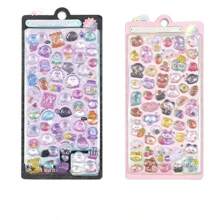 1pc/4pcs Creative Cartoon 3D Embossed Stickers - Cute Small Animals, Mobile Phone Decoration Stickers, Gem Crystal Diamond Children Decorative Stickers, 3D Embossed Cute Stickers [Randomly Assorted, Color Difference]