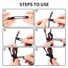 Silicone Cable Ties, Reusable Cable Management Organizer,Cable Straps,Cord Ties,Multipurpose Elastic Cord Organizer For Bundling And Fastening Cable Cords Wires Cable Organizer