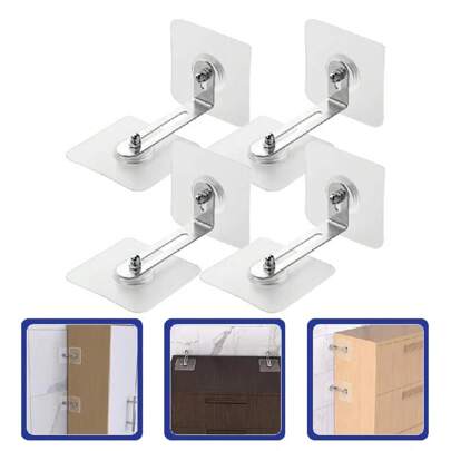 2 Sets Of Self-Adhesive Furniture, No Punching Cabinet, Anti Tipping Device, Furniture, Shoe Cabinet, Bedside Table, Anti Toppling And Fixing Artifact