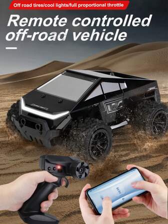 1 件 + 1:20 电动越野遥控皮卡车 + 高速 2.4GHz + 全地形后轮驱动 + LED 灯 + 智能手机应用程序控制 + 包含 500mAh 锂电池（遥控器需要 2 节 AA 电池，不包括在内）
