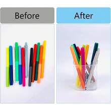 Acrylic Clear 3 Slots Pencil Pen Holder For Desk, Desktop Brush Storage Organizer Pen Cup Stand For Office School Home - 1 - 查看 5