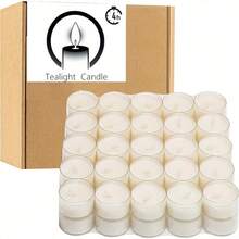 12/108 件白色/红色茶蜡烛，燃烧时间 4 小时，大豆蜡，预蜡且无烟 - 非常适合圣诞节、万圣节、生日、情人节、母亲节和父亲节礼物，精美礼品包装，礼品蜡烛 | 多功能礼品选择 | 单芯蜡烛 | 生日派对，冥想瑜伽 - 白色 - 查看 2