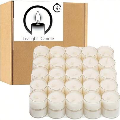 12/108 件白色/红色茶蜡烛，燃烧时间 4 小时，大豆蜡，预蜡且无烟 - 非常适合圣诞节、万圣节、生日、情人节、母亲节和父亲节礼物，精美礼品包装，礼品蜡烛 | 多功能礼品选择 | 单芯蜡烛 | 生日派对，冥想瑜伽