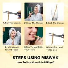 Natural Toothbrush Portable Traveling Miswak Toothbrush Vacuum Sealed Flavor Traditional Toothbrush Stick For Healthy Gums Teeth Fresher Breath Mini Travel Gift