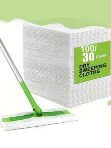 100pcsPack, 30pcsPack Disposable Dust-Free Mop, Slouchy One-Time Use Mop Pad Absorbent Dry & Wet Cleaning Wipes, Microfiber Mop Refill Pads, Floor Cleaning Mop Pads, Disposable Mop, Dry & Wet Use, Easy To Clean, Cleaning Supplies - Multicolor - View 10