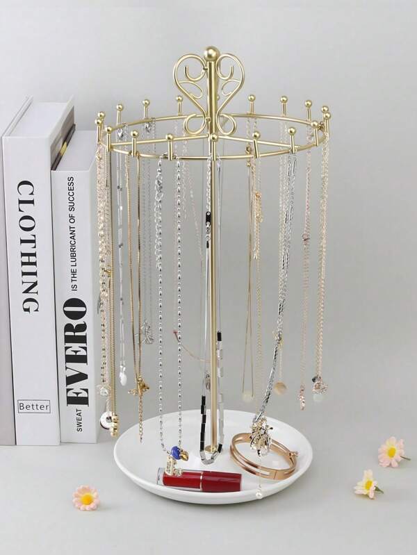 Jednoczęściowy wielofunkcyjny, odpinany stojak na naszyjniki - metalowy stojak na biżuterię do eksponowania bransoletek, bransoletek na kostkę i biżuterii - idealny do stoisk i eksponowania biżuterii Prezenty dla kobiet Powrót do szkoły