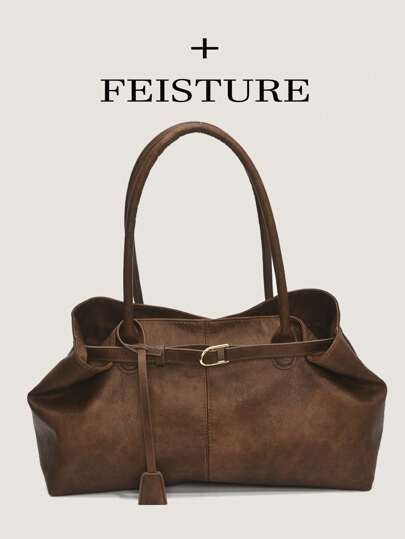 1pc Women's Large Capacity One Shoulder Shopping Bag With Magnetic Closure, Suitable For Daily Outings, Dates, Commuting